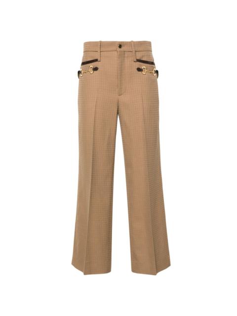 Horsebit-detailed tailored trousers