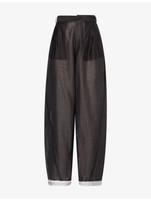 DARKPARK Phebe Double-Sided Wide-Leg Sheer Woven Trousers