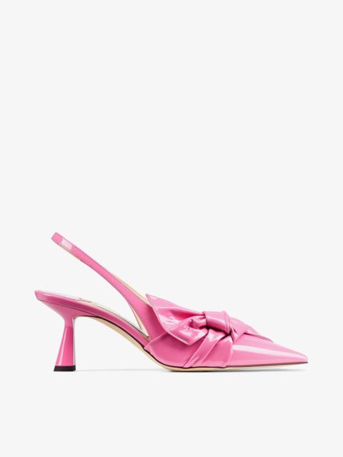 JIMMY CHOO Elinor Sling Back 65
Candy Pink Soft Patent Pointed-Toe Slingback Pumps