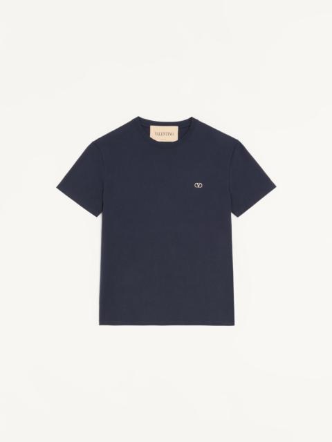 Valentino VALENTINO COTTON T-SHIRT WITH VLOGO EMBROIDERY