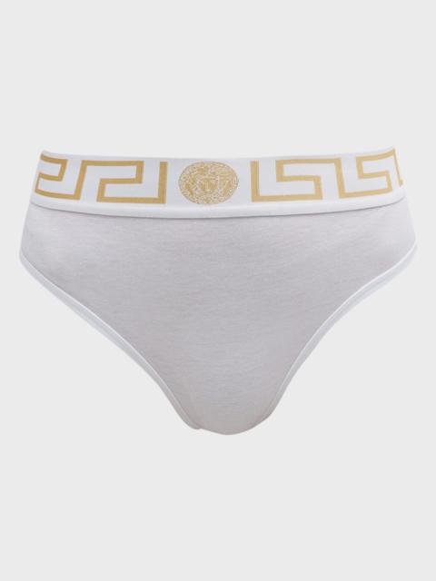 VERSACE Greca Border High-Leg Jersey Briefs