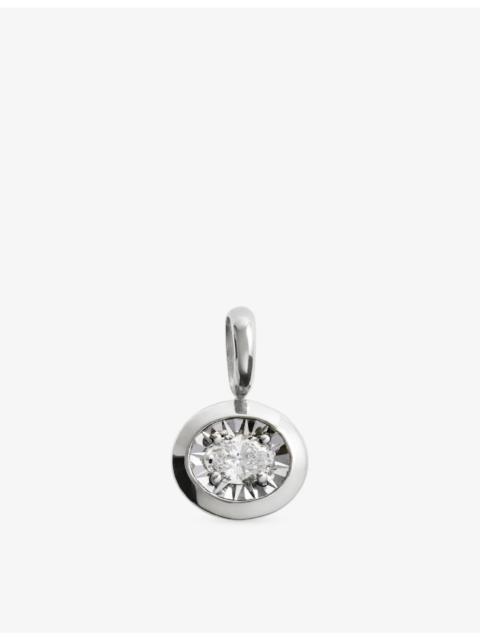 MONICA VINADER Oval Sterling-Silver And Lab Grown Diamond Pendant