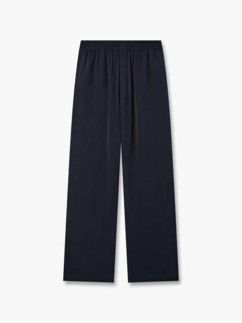 CASABLANCA Dark Navy Monogram Silk Trousers