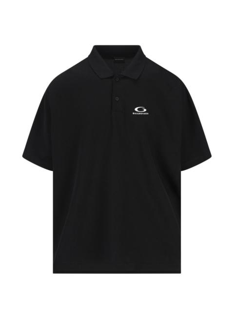 BALENCIAGA logo-embroidered polo shirt