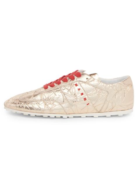 Marni Men's Metallic Crinkle Low-Top Sneakers - Silver