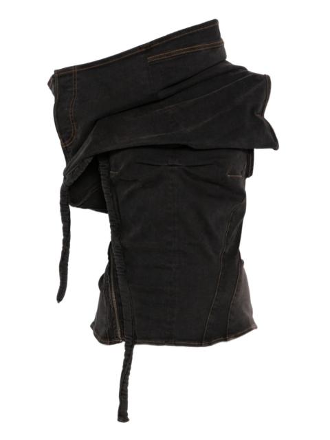OTTOLINGER draped-collar denim blouse