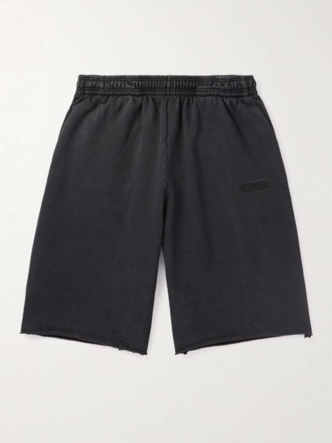 VETEMENTS Straight-Leg Logo-Embroidered Cotton-Jersey Shorts