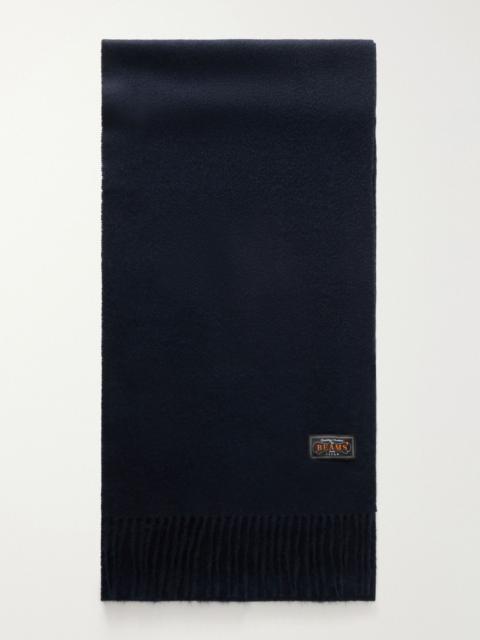 BEAMS PLUS Fringed Cashmere Scarf Navy