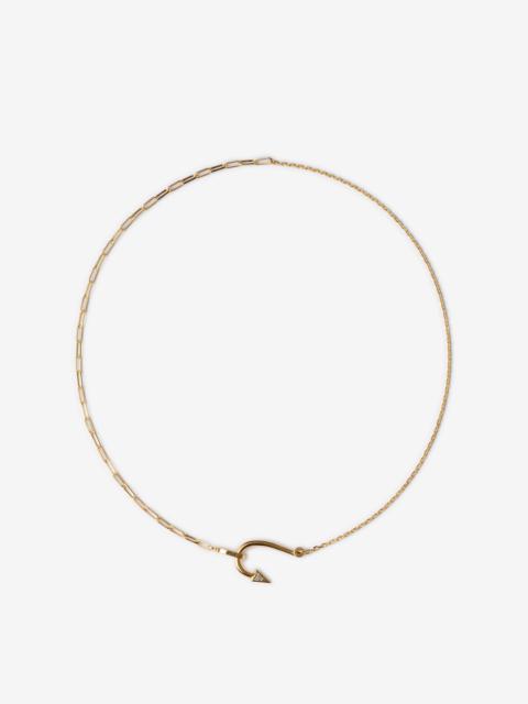 Burberry Gold-plated Hook Pavé Necklace