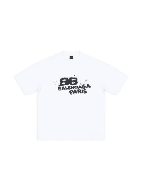 BALENCIAGA Hand Drawn Bb Icon T-shirt Medium Fit in White