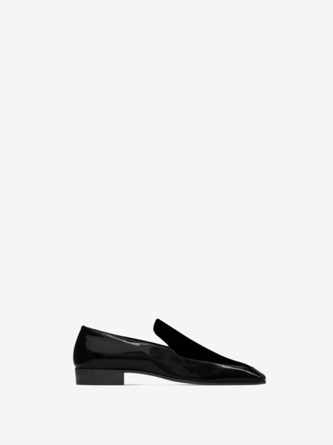 SAINT LAURENT gabriel loafers in patent leather and velvet