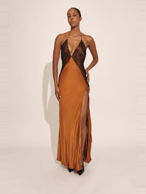 BARDOT Estrella Halter Maxi Dress In Toffee