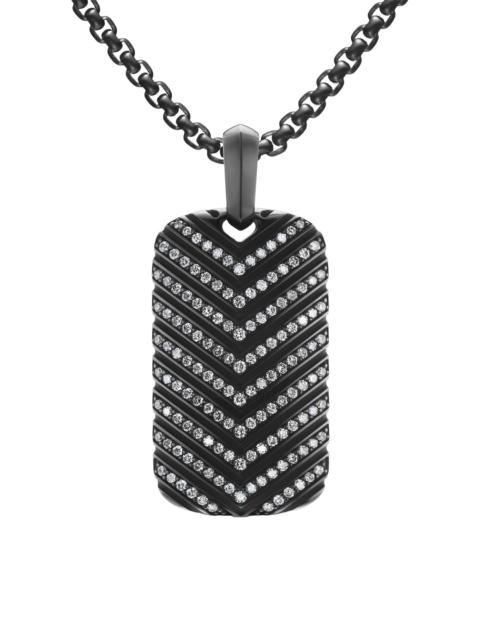 DAVID YURMAN Men's Chevron Tag in Black Titanium - Diamond Black
