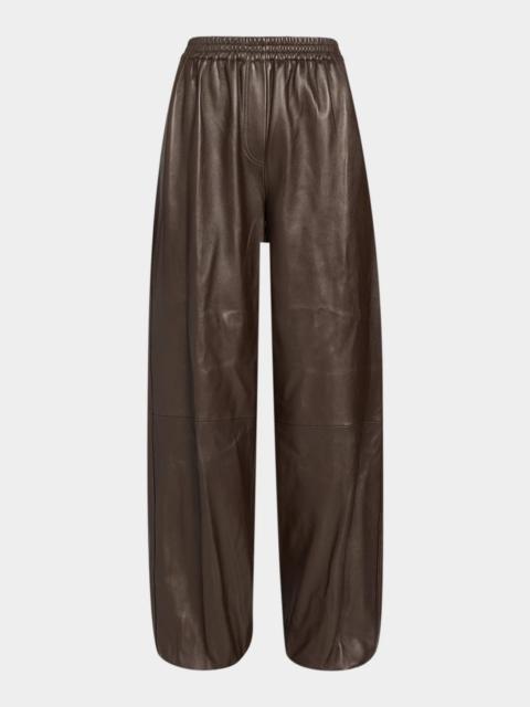 SIMKHAI Corrine Leather Pull-On Pants