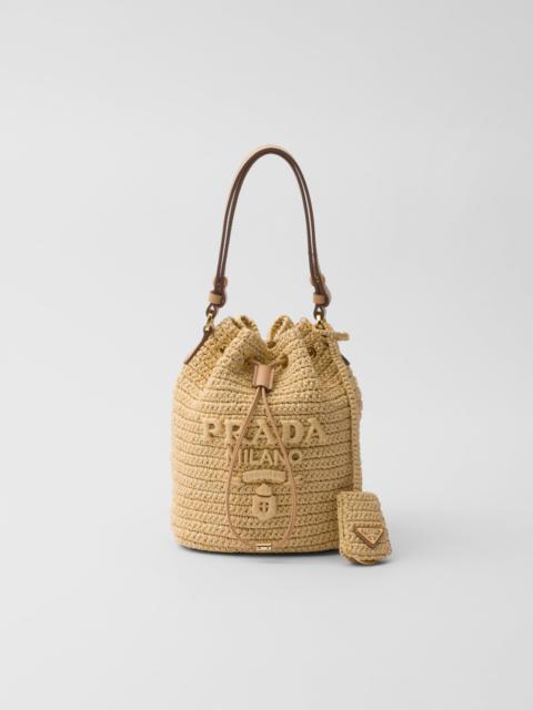Prada Crochet and leather mini-bucket bag