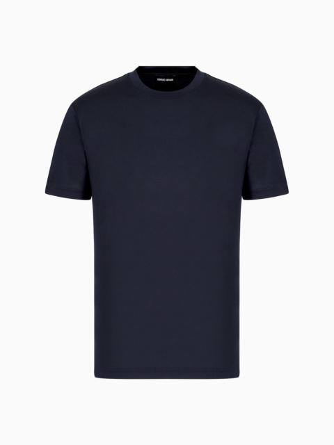 Plain-knit jersey T-shirt in a silk-and-cotton blend