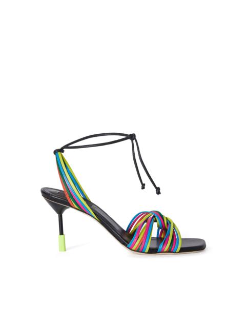 MSGM Multicolor heeled leather sandals with tubed straps