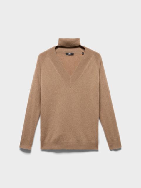 7 For All Mankind LARGE RIB V-NECK SWEATER in Cashmere