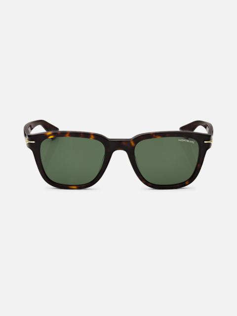 Montblanc Squared Sunglasses with Havana-Colored Acetate Frame (S)