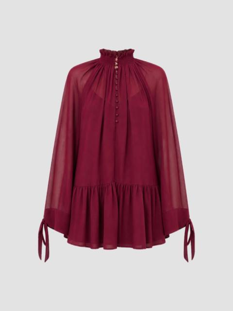 NICHOLAS Women's Eliza Scarf-Detail Mini Swing Dress - Plum