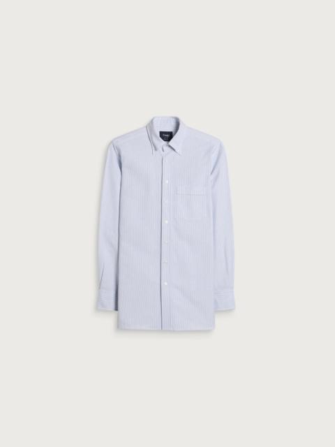 Drake's Drake's Ticking Stripe Button Down Oxford Shirt