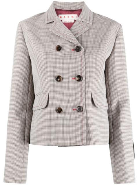 Marni houndstooth-pattern double-breasted blazer