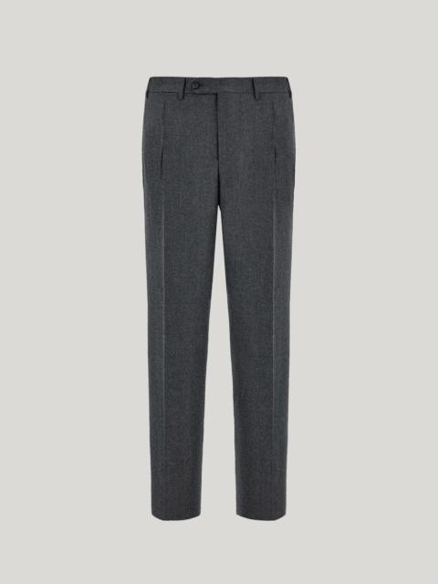 Canali ANTHRACITE WOOL FLANNEL REGULAR-FIT TAPERED PANTS