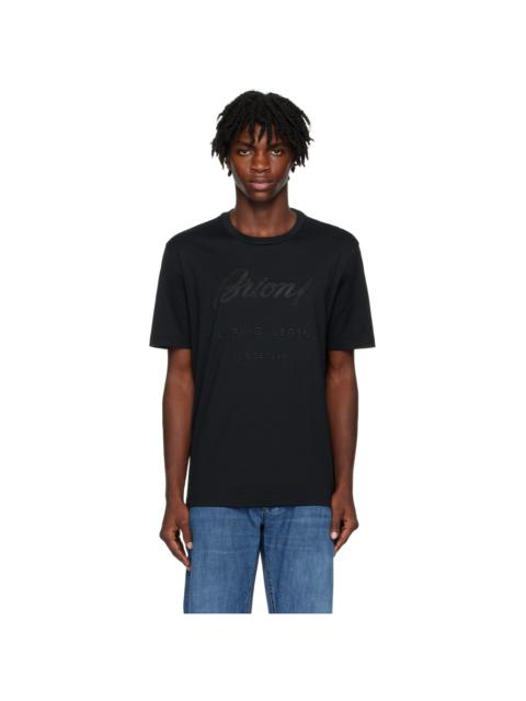 Brioni Black Embroidered T-Shirt