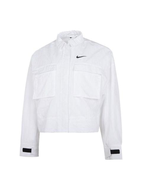 (WMNS) Nike AS W Nike Sportswear ESSNTL WVN JKT Jacket FIELD White DM6244-100