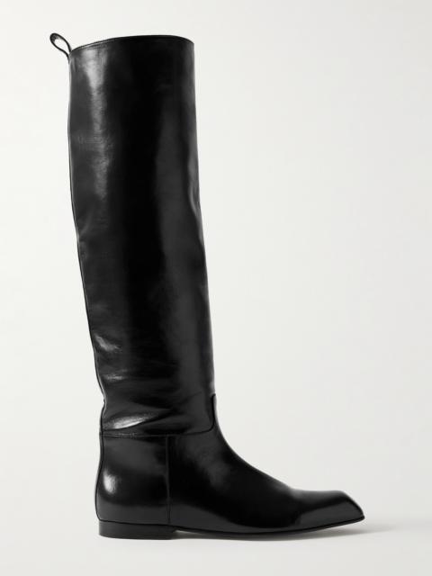 KHAITE Colt Glossed-leather Knee Boots