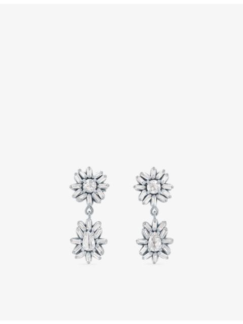 SUZANNE KALAN Rose-Cut 18ct White-Gold And 1.1ct Diamond Earrings