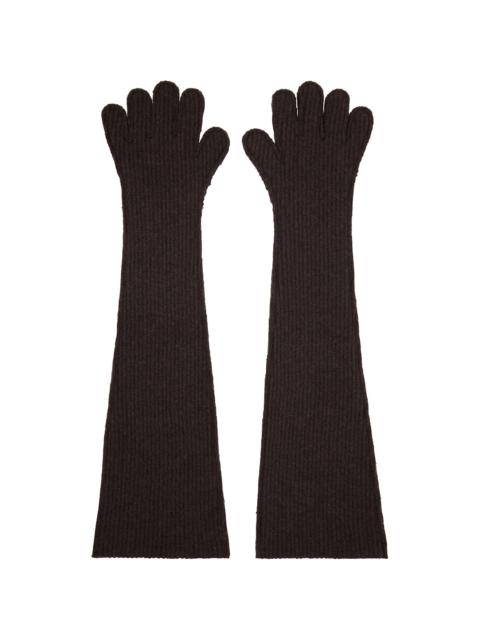 Marni Brown Oversized Wool Gloves