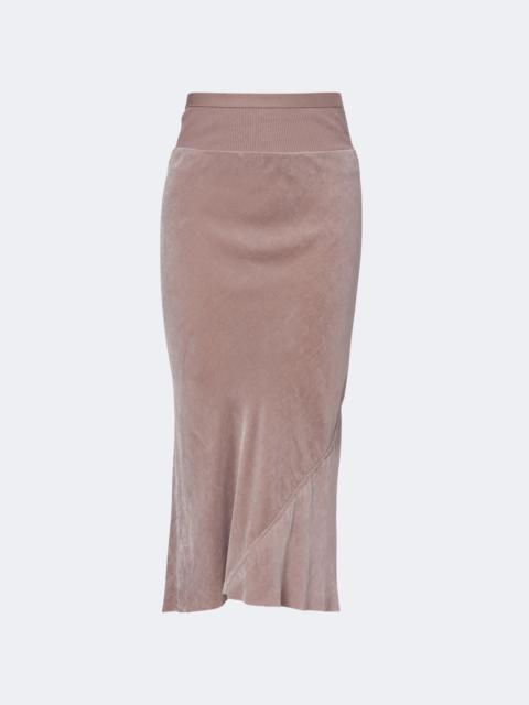 Rick Owens Velvet midi skirt