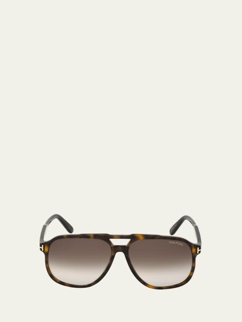 TOM FORD Men's Raoul Gradient Tortoiseshell Aviator Sunglasses