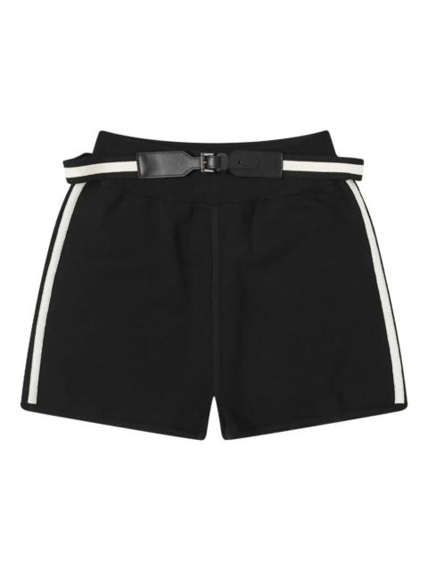Max Mara belted side-stripe shorts