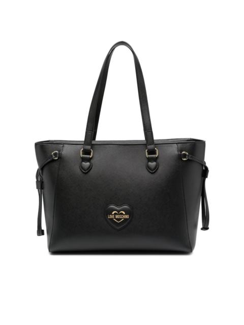 Moschino logo-plaque textured tote bag