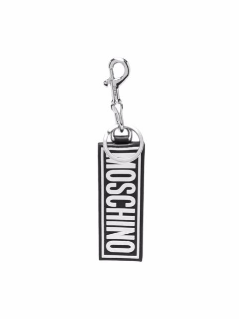 Moschino logo print tag keyring