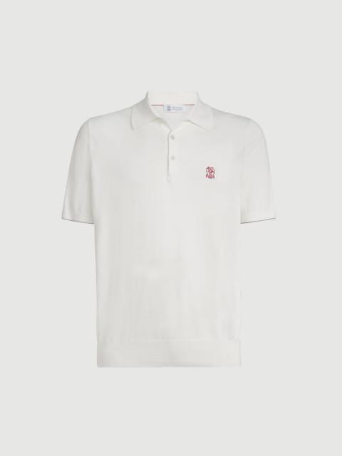 Brunello Cucinelli Cotton lightweight knit polo shirt with logo