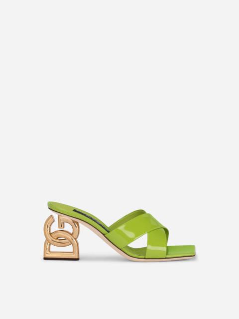 Dolce & Gabbana Polished calfskin mules with 3.5 heel