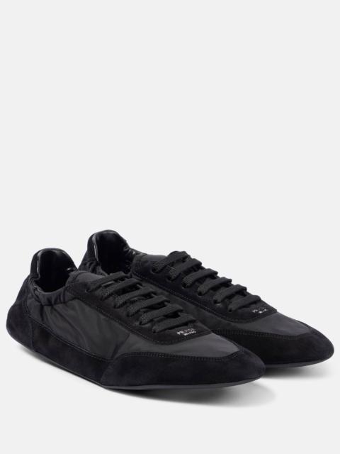 Collapse Re-Nylon suede-trimmed sneakers