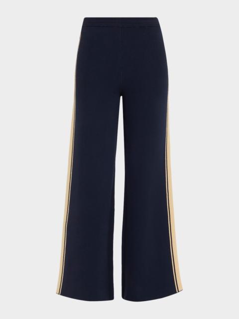 THE UPSIDE Cosmo Freya Side-Stripe Knit Wide-Leg Sweatpants