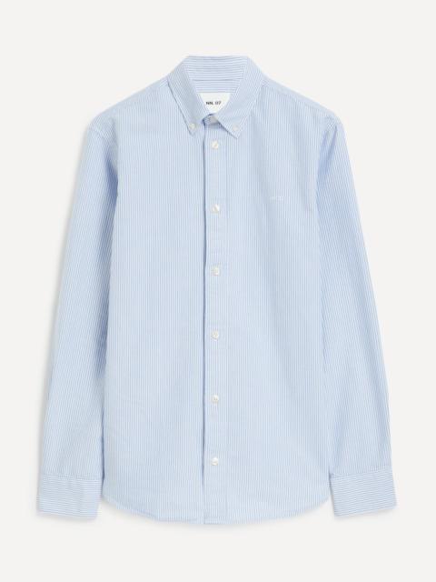NN07 Colby Classic Oxford Shirt Blue Stripe Shirt