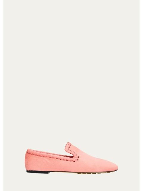 Bottega Veneta Kebir Calf Hair Whipstitch Loafers