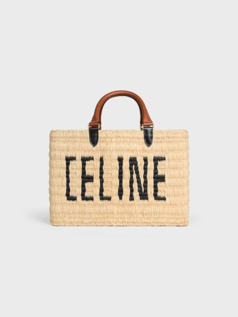 CELINE CELINE PARIS PANIER IN RAFFIA AND CALFSKIN