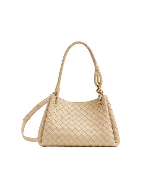 Bottega Veneta Women's Medium Parachute Intrecciato Leather Shoulder Bag - Tufo Muse Brass