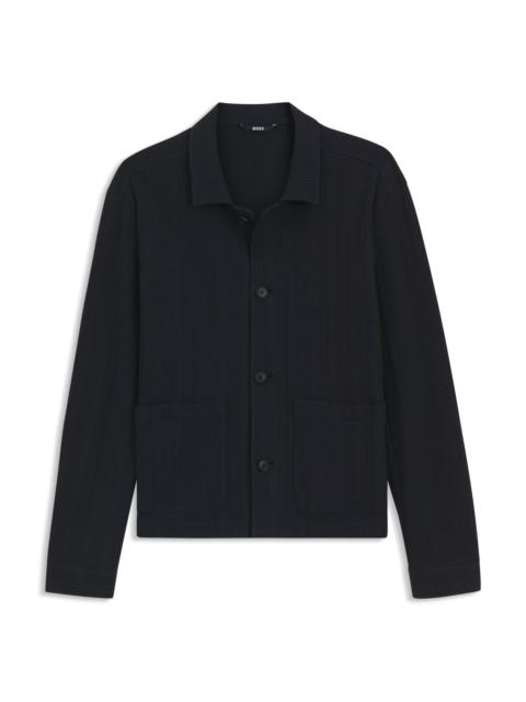 BOSS RELAXED-FIT OVERSHIRT IN STRIPED COTTON