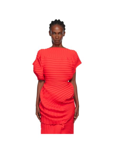 ISSEY MIYAKE Red Knit 'As It Is' Top