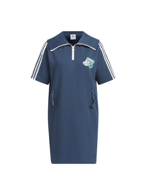 adidas (WMNS) adidas Summer Holiday Graphic Play Knit Dress Asia Sizing 'Navy' IW6305