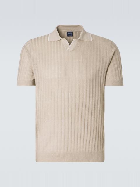 FEDELI Soul linen and cotton polo shirt