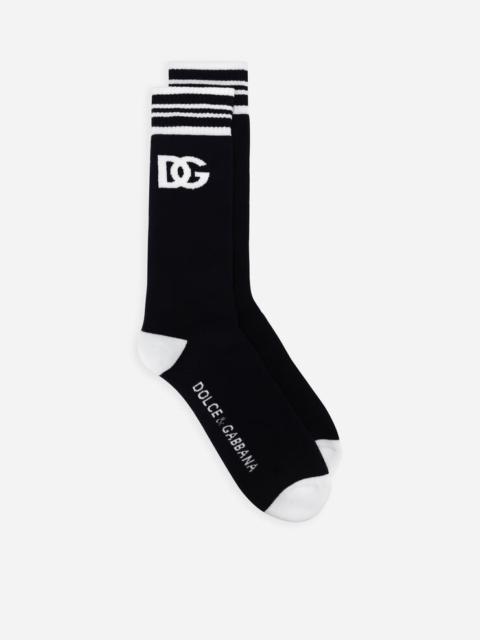 Dolce & Gabbana Stretch cotton socks with jacquard DG logo
